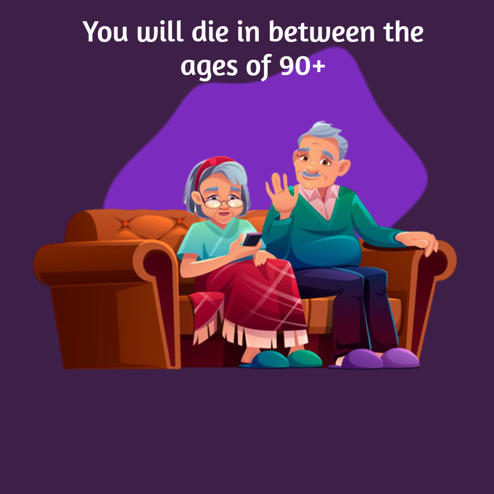 You will die in between the ages of 90+
